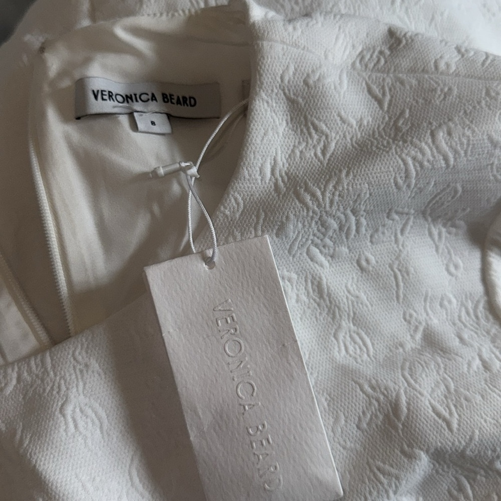 NWOT Veronica Beard $548 Channing Jacquard Sheath Dress White Sz 8 - Picture 4 of 6